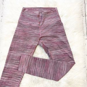 Lululemon Pink & Gray Stripe High Times Leggings Women’s Size 6